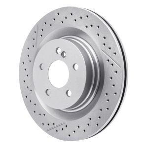 Mercedes-Benz C63 AMG Brake Rotor (1) - Rear - R1 Concepts - Drilled and Slotted - `08-`15